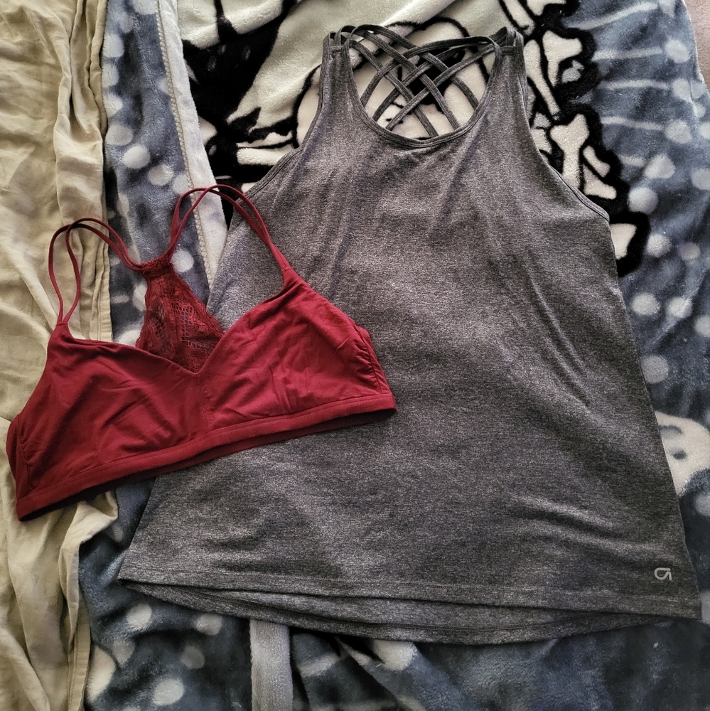 Gap tank top & bralette size large.